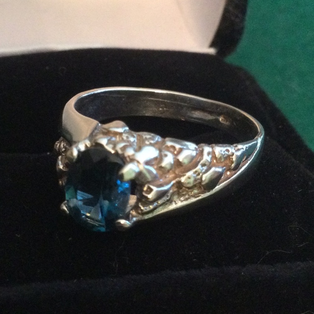 Genuine Rare London Blue Topaz Ring - Picture 11 of 12